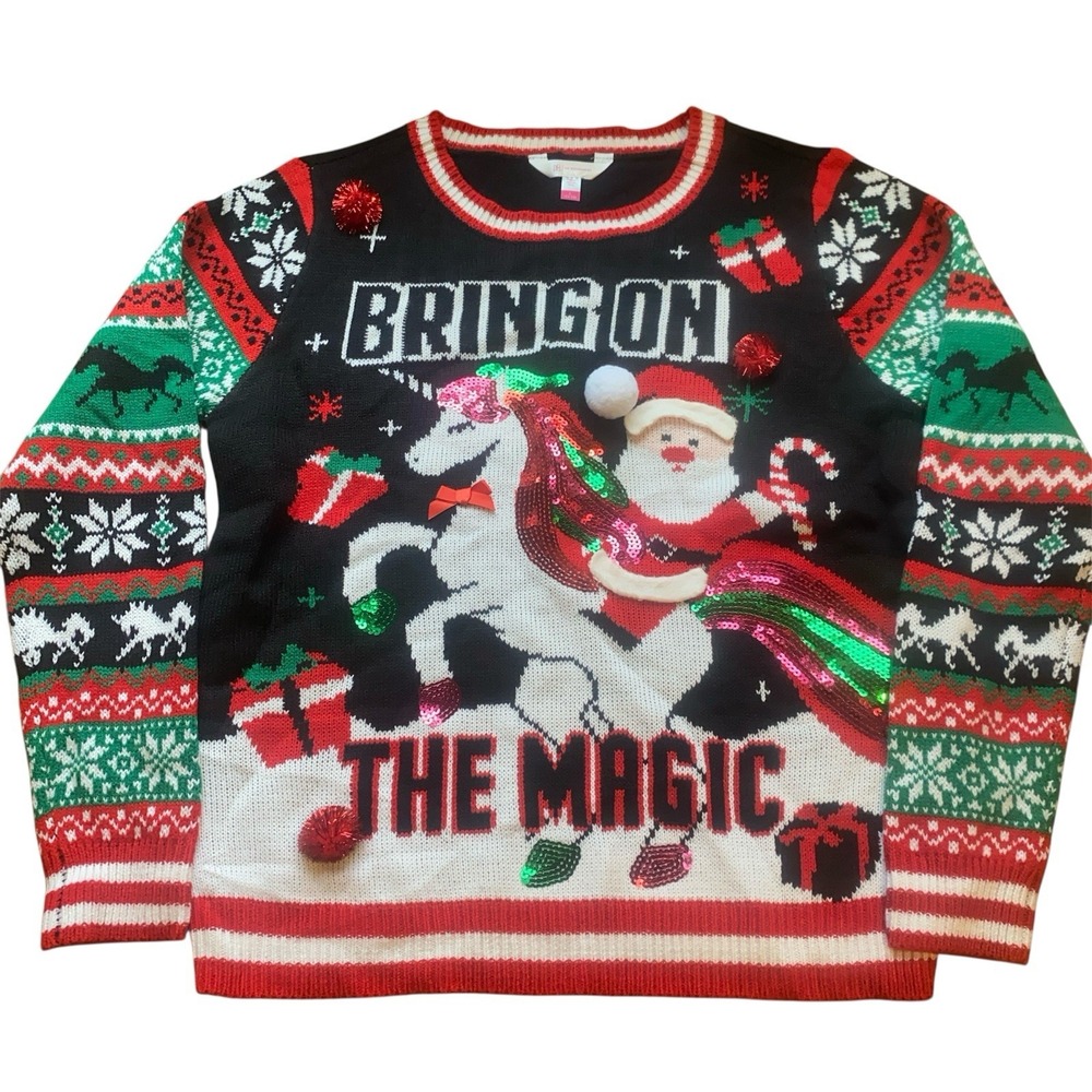 Christmas Ugly Sweater No Boundaries (11-13)‎ Size Large